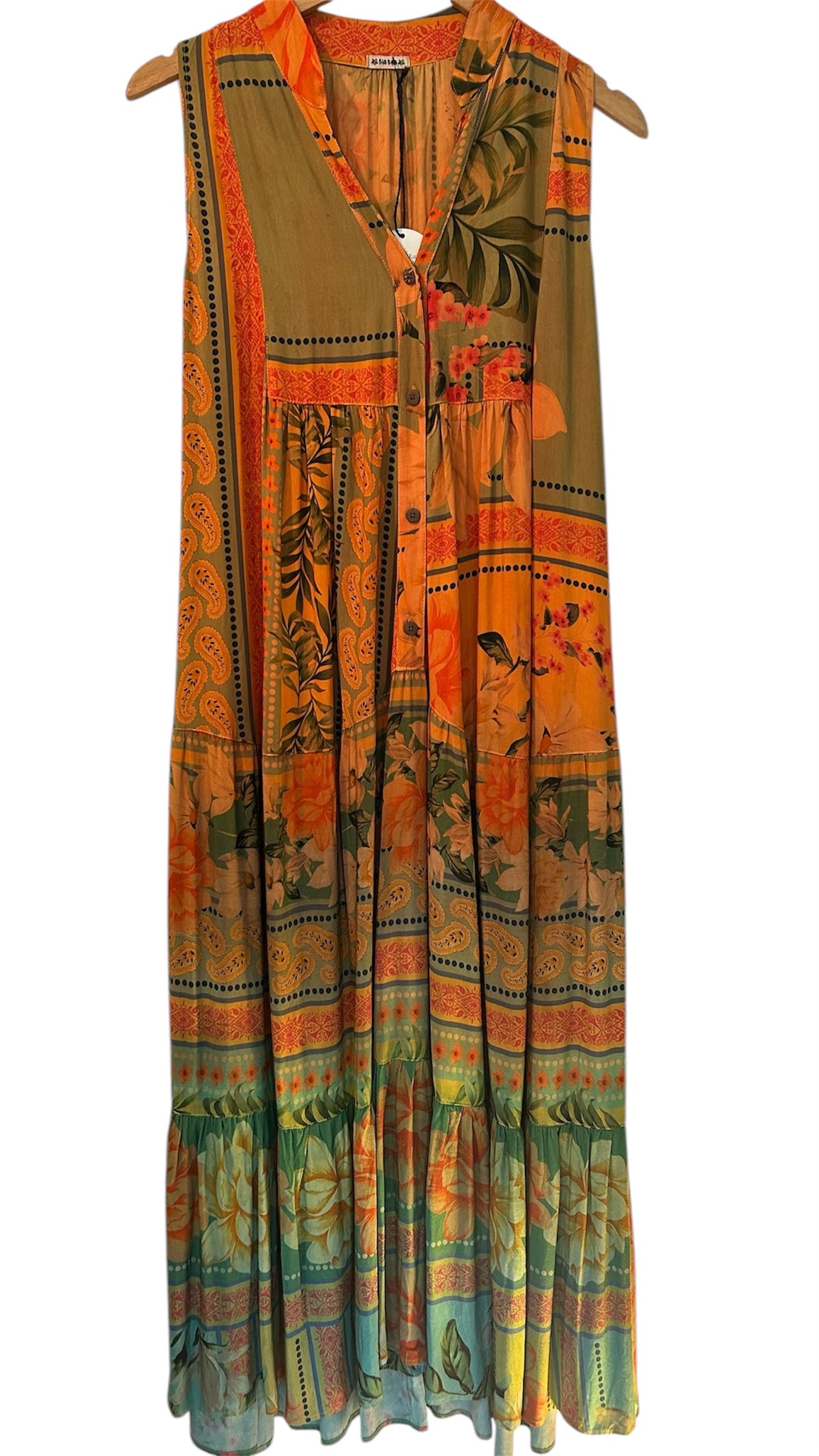 Kaanapali Dress Orange Flowers