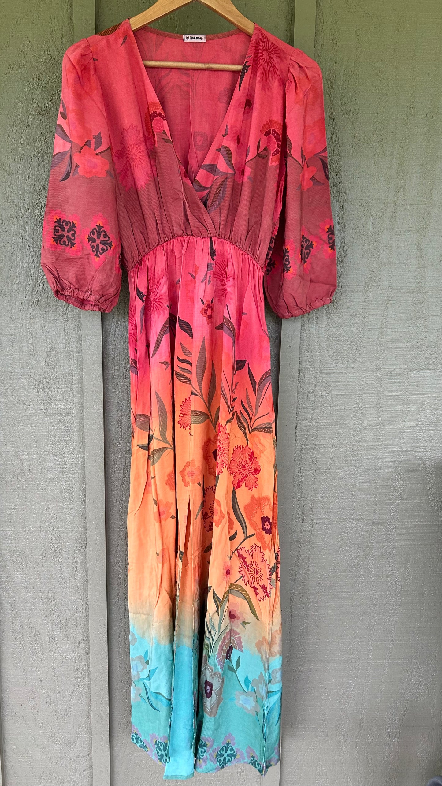 Kihei Hand-Dyed Viscose Maxi Dress — Blossoming Flowers