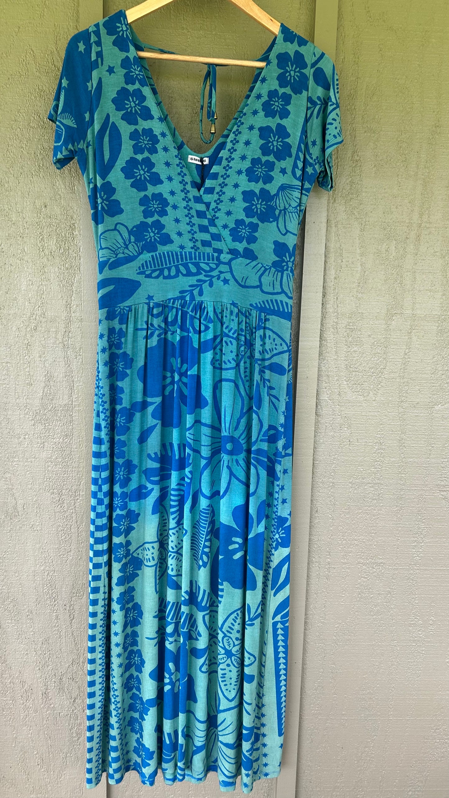 Kona Maxi Dress Blue Flowers