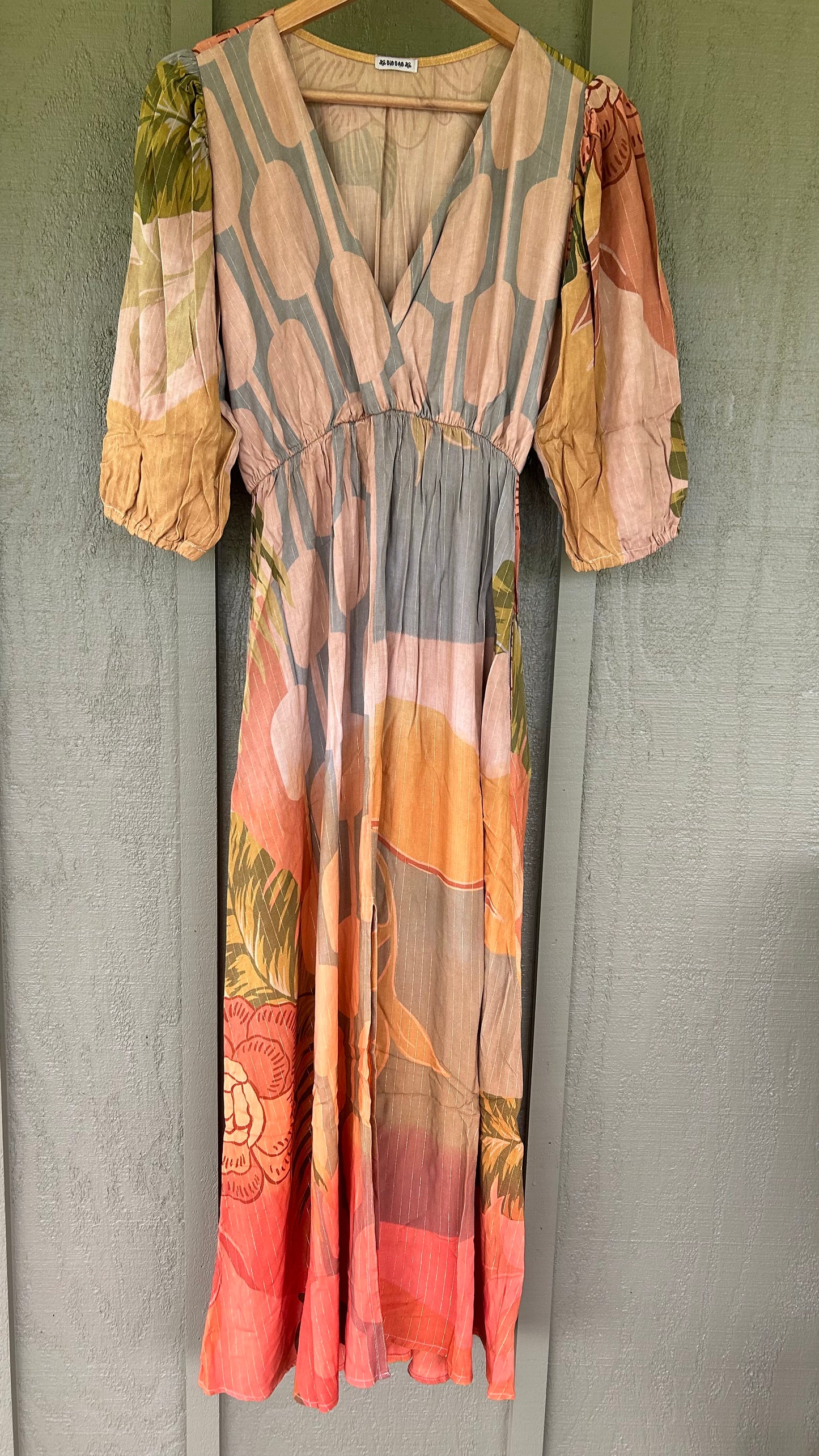 Kihei Hand-Dyed Viscose Maxi Dress — Beige Nuance