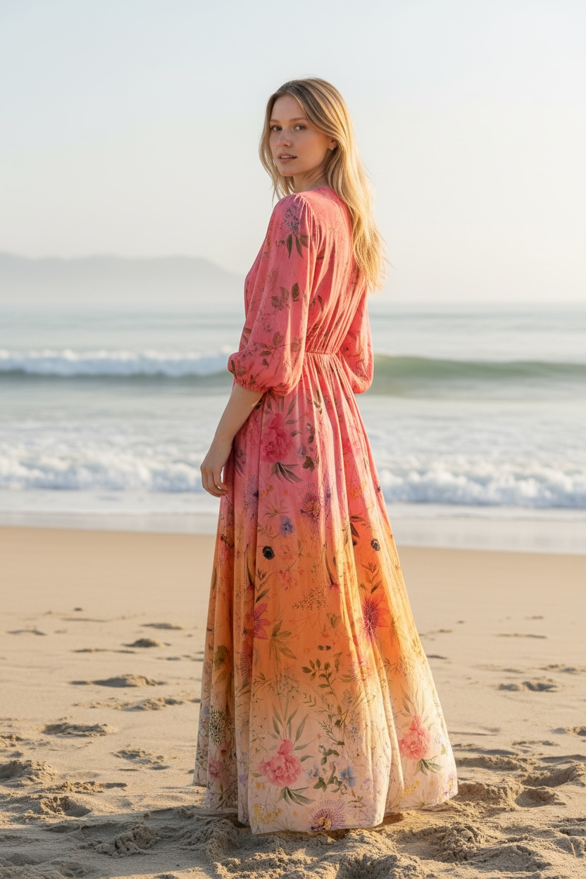 Kihei Hand-Dyed Viscose Maxi Dress - Floral