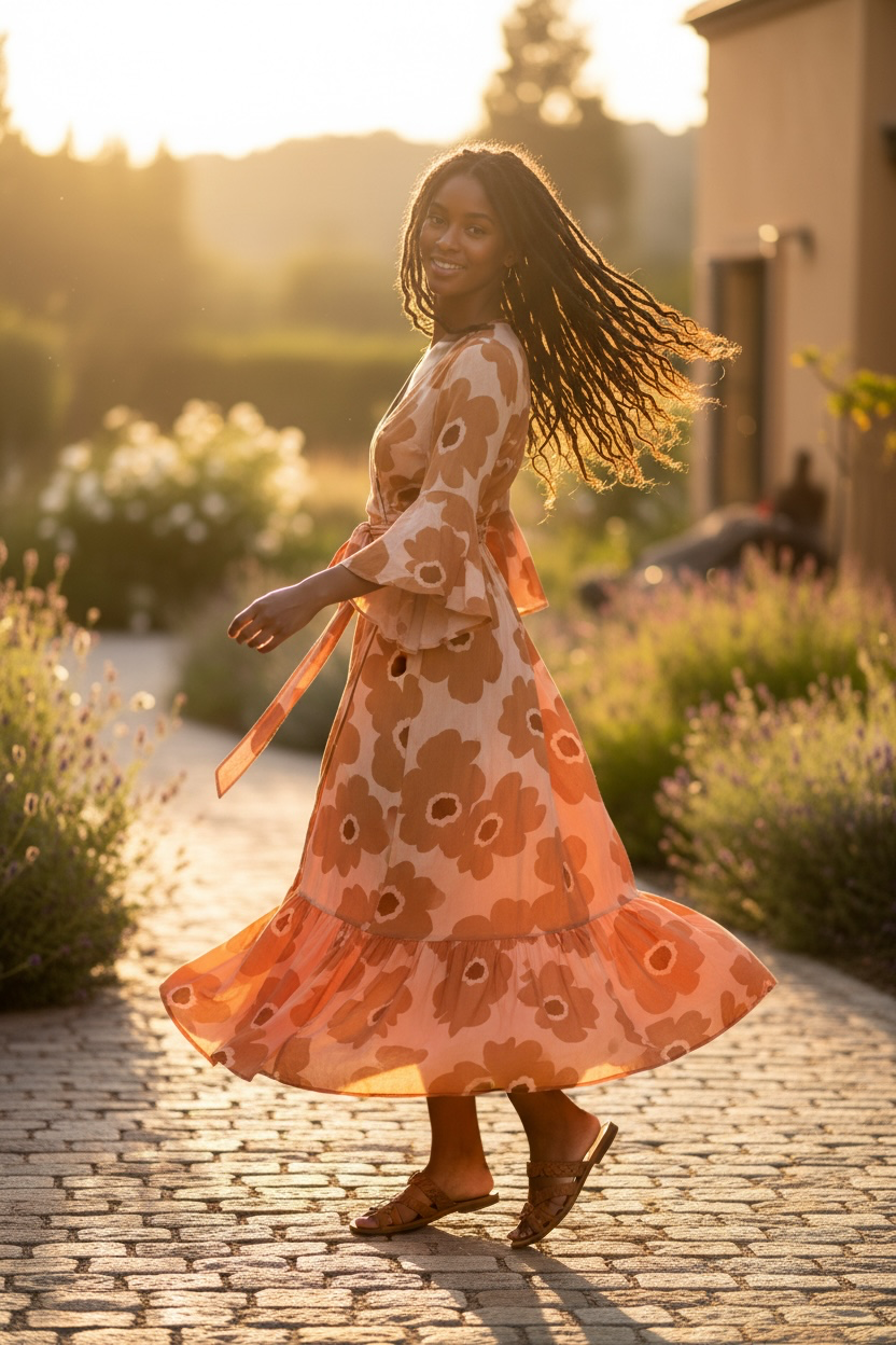 Poipu Maxi Dress - Floral Beige