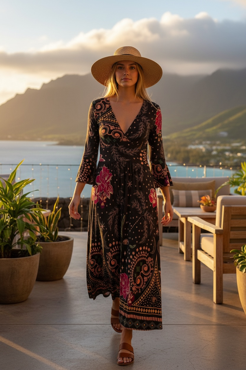 Lahaina Maxi Dress Forest