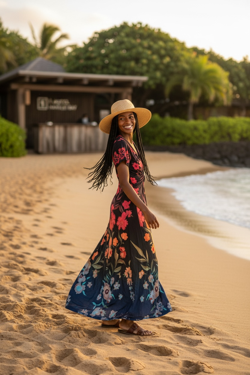 Waikiki Maxi Dress Black Floral
